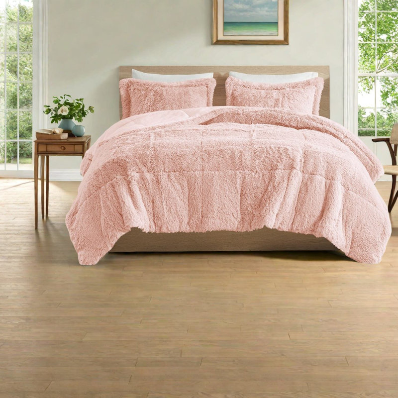 Luxurious Shaggy Long Fur Bedding Set, Polyester, Modern Style, Home Comfort