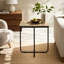 Table d'appoint en travertin et noir