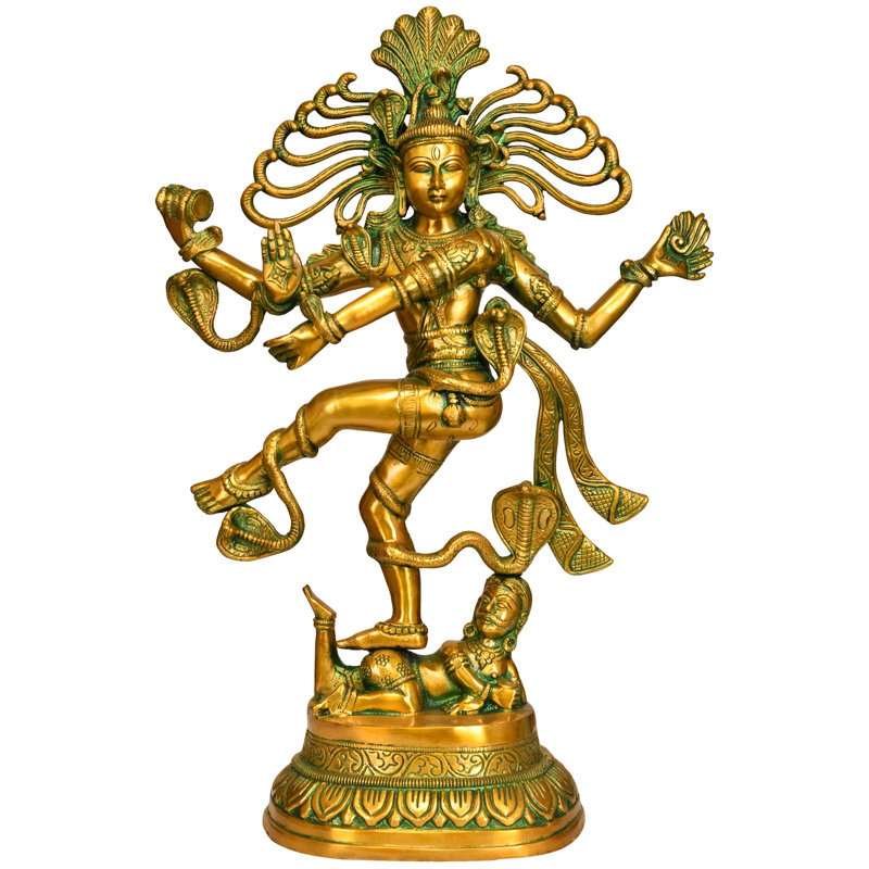 Statue de 20 po en laiton fabriquée à la main Nataraja Shiva - grande sculpture de danseuse cosmique indou pour décoration intérieure, studio de yoga et présentation spirituelle - art sacré traditionnel