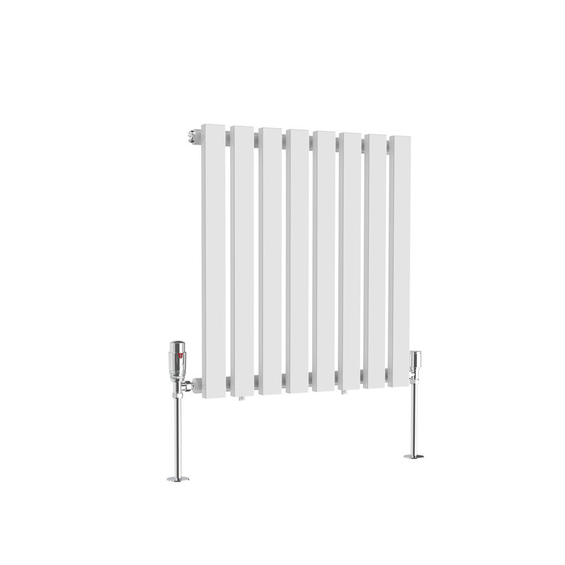 Ipolito Single Panel D-Shape Horizontal Designer Radiator, White, 60cm H x 55cm W