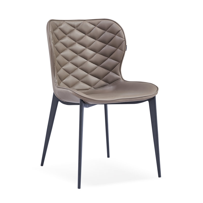 Chaise d'appoint rembourrée Stacia, Taupe, Noir