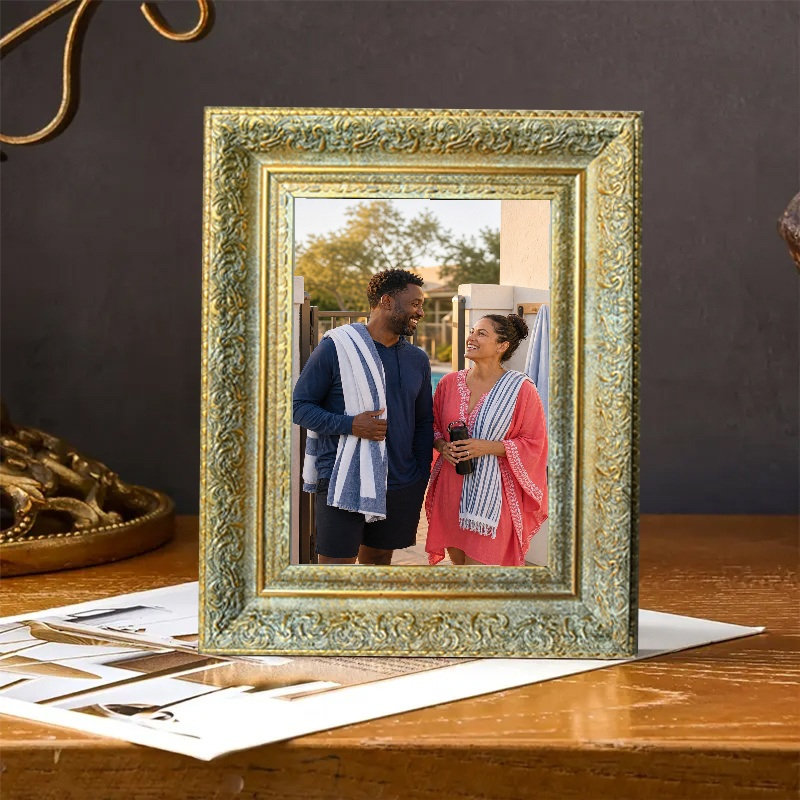 Cadre photo douillet en or antique 1 po 8 po x 10 po avec façade en plexiglas