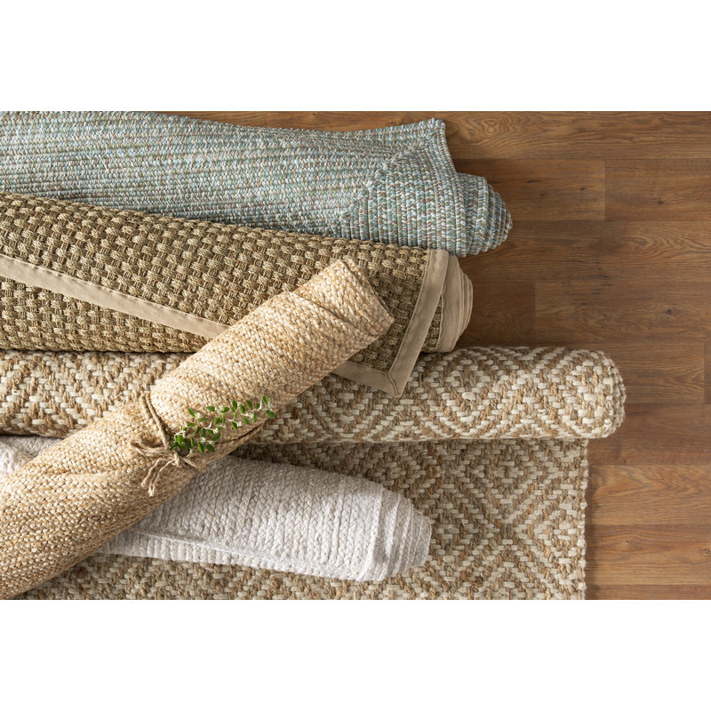 Auckland Bamboo Slat/Seagrass Natural/Beige Area Rug, Runner 2'6" x 8'
