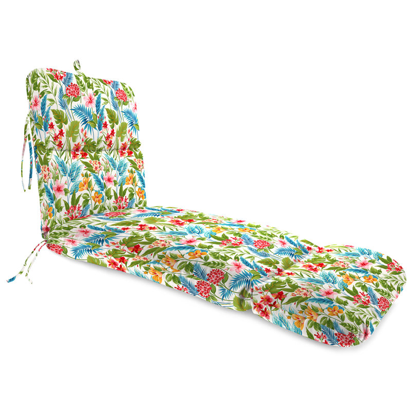Coussin de chaise longue d'extérieur 74 "x 22" avec attaches et boucle