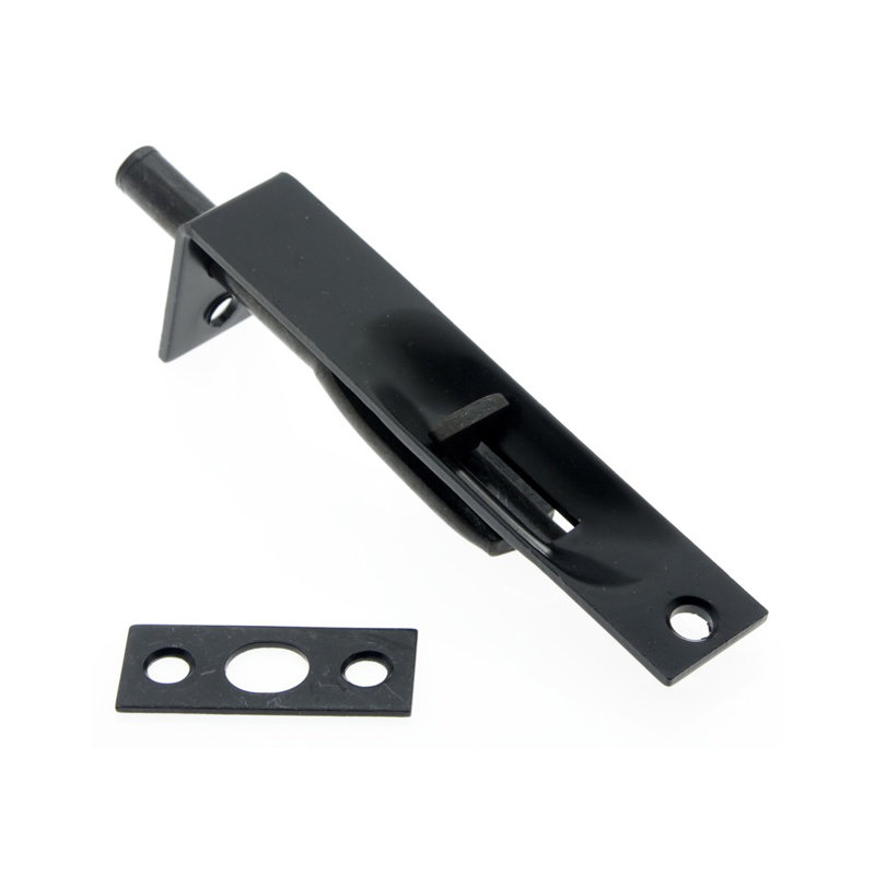 Solid Brass Flush Bolt with Square End, Matte Black