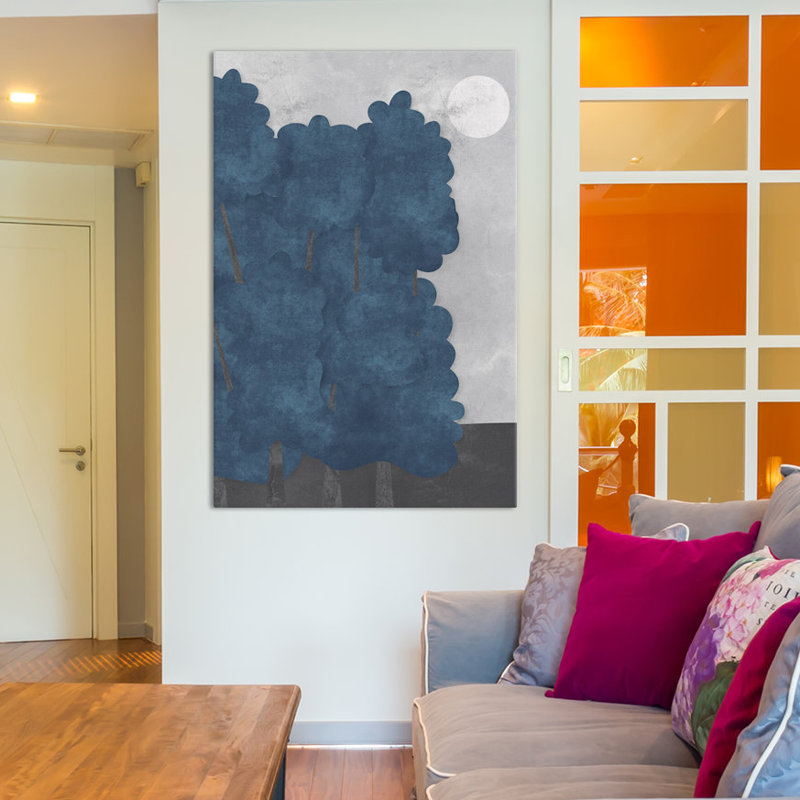 « trees », impression sur toile tendue, H 60 po x l 40po x P 1,5 po, Pas de tapis, Toile tendue
