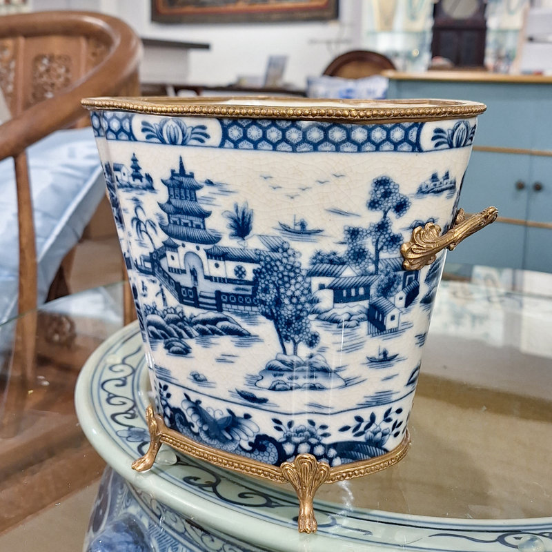 Blue Willow Handmade Planter