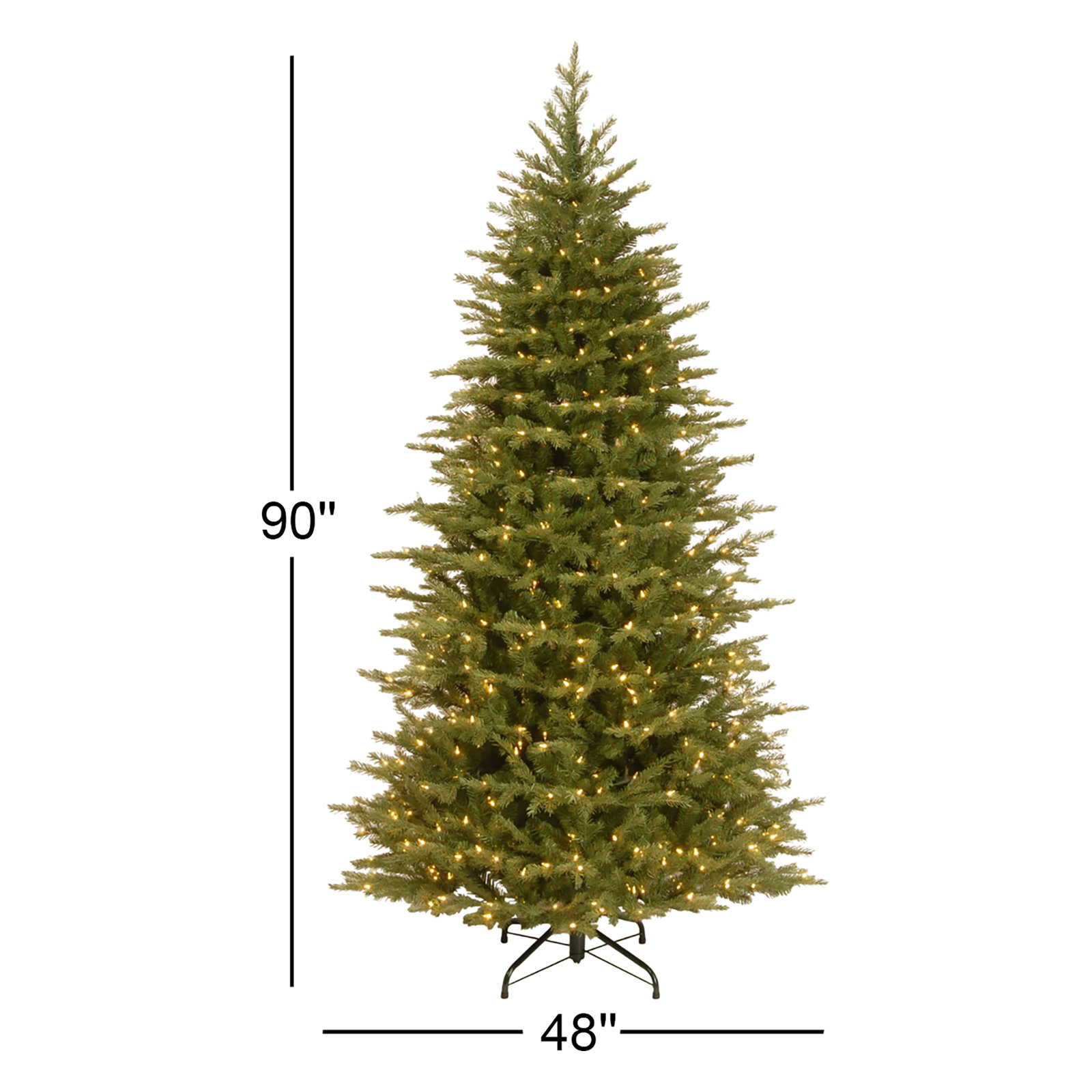 Nordic Flocked Pre-Lit Spruce Christmas Tree, 90" H