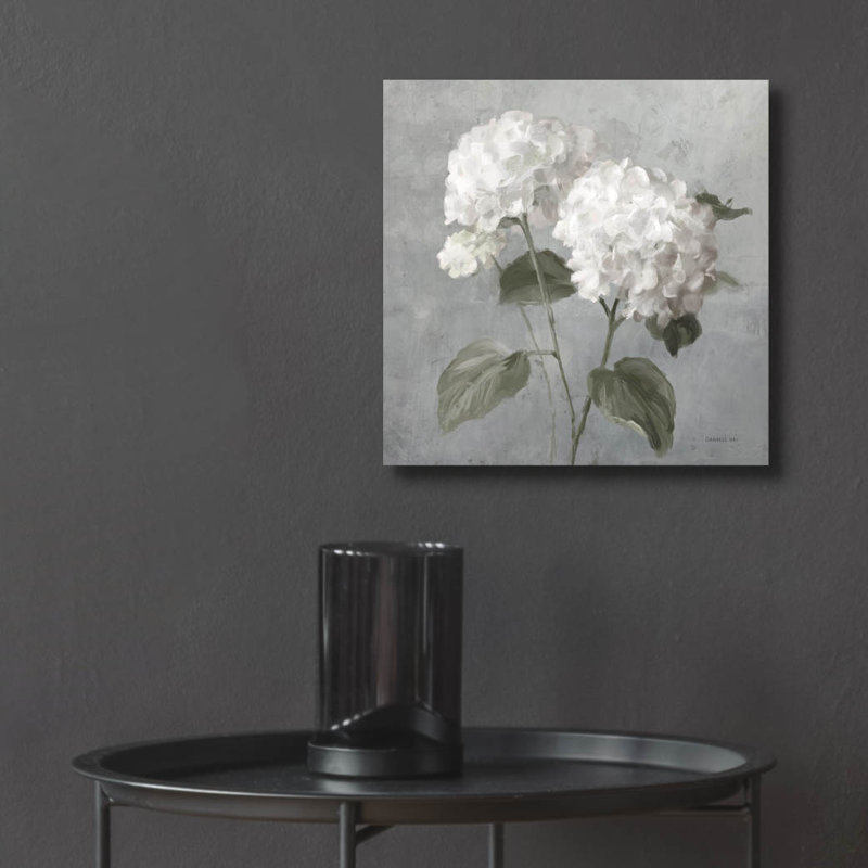 «White Hydrangeas» par Danhui Nai, art mural en verre acrylique, H 12 po x l 12 po x P 0,13 po