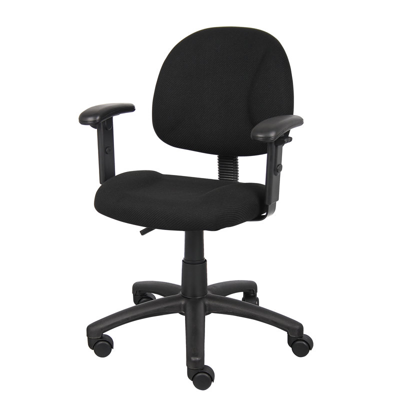 Task Chair, Black Tweed, Adjustable Arms