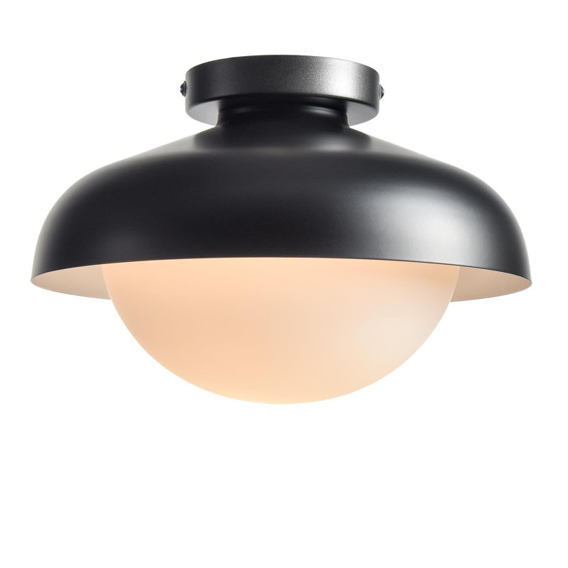 Abat-jour en verre opale Modern, Noir