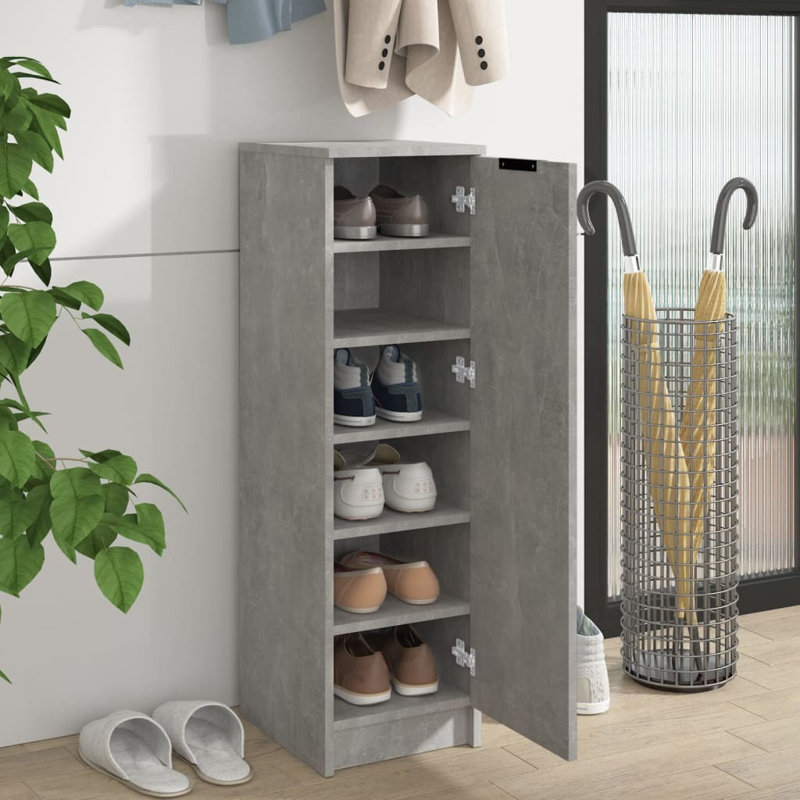 Shoe Cabinet 30x35x100 cm Engineered Wood, Concrete Grey
