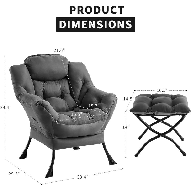 Fauteuil de détente moderne avec repose-pieds Comfy