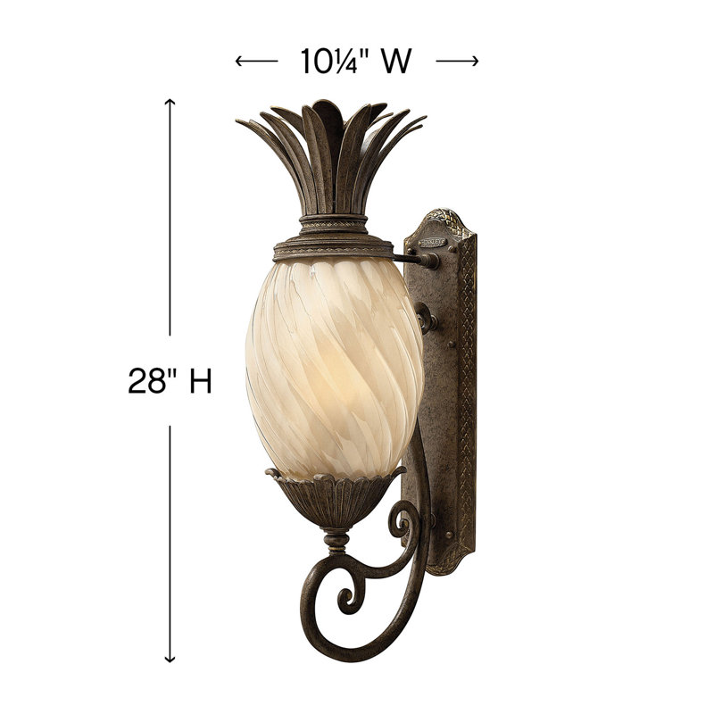 Plantation 1 Light Wall Lantern, 28" H x 10.25" W x 13.75" D, Incandescent
