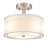 3-Light Semi Flush Mount Ceiling Light Fixture, Drum Light With Double Fabric Shade, Modern Close To Ceiling Lamps For Dining Room Kitchen