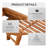 Outdoor Folding Chaise Lounge Chair Recliner With Wheels, Acacia Wood Frame - Teak Color