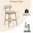 Bar Stools Set Of 2, Counter Height Bar Stools With Back And Metal Legs, High Top Island Chairs With Footrest, Sherpa Tall Kitchen Housel Boucle-976240578-976240577