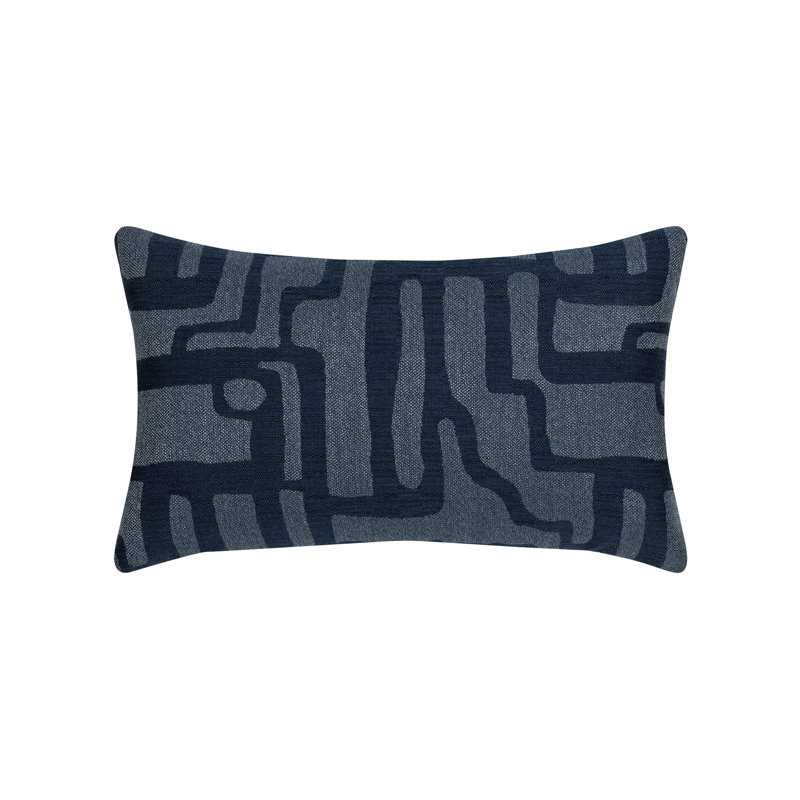 Noble Geometric Lumbar Indoor / Outdoor Pillow Cover & Insert, Indigo