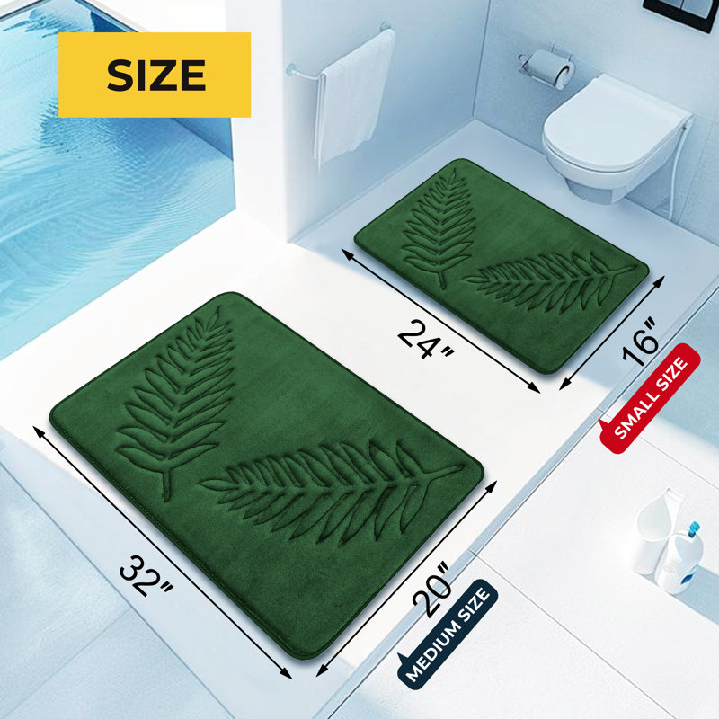 Annaley Memory Foam Absorbent Bathroom Rugs Quick Dry Washable, 20"W x 32"L