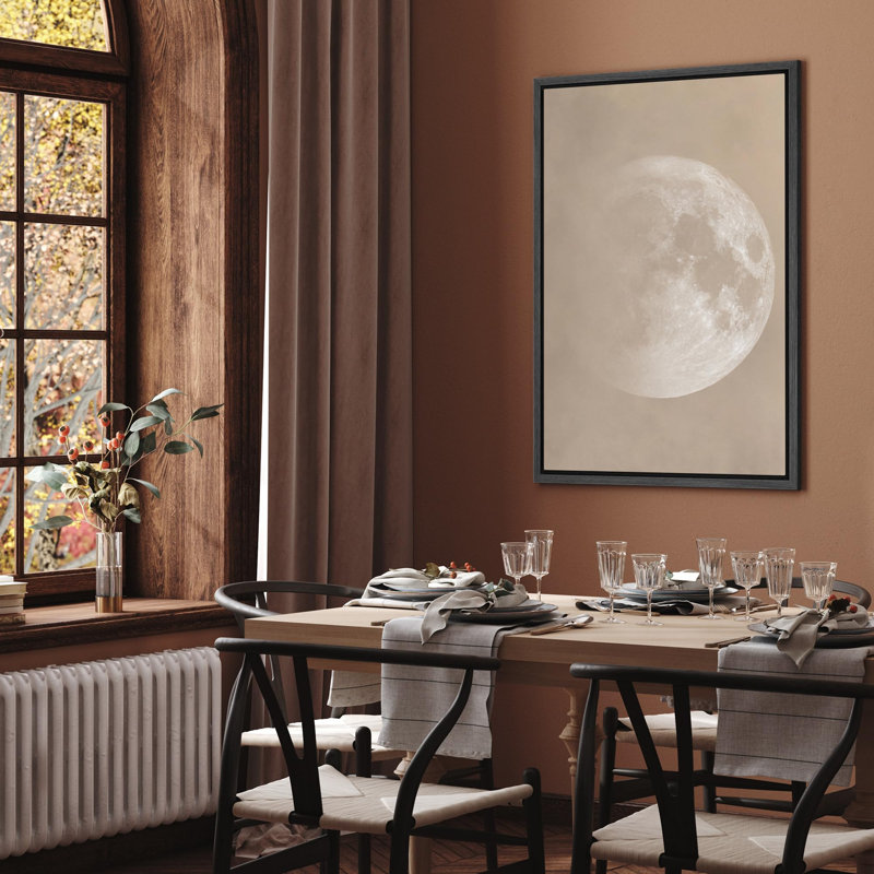 «Lunar Moon Minimalist Full Moon Phase» sur, H 36 po x l 24 po, Noir