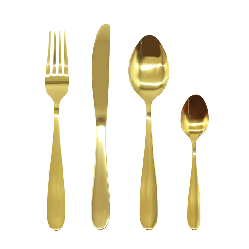 Algernon 24 Piece Cutlery Set Service for 6, Gold