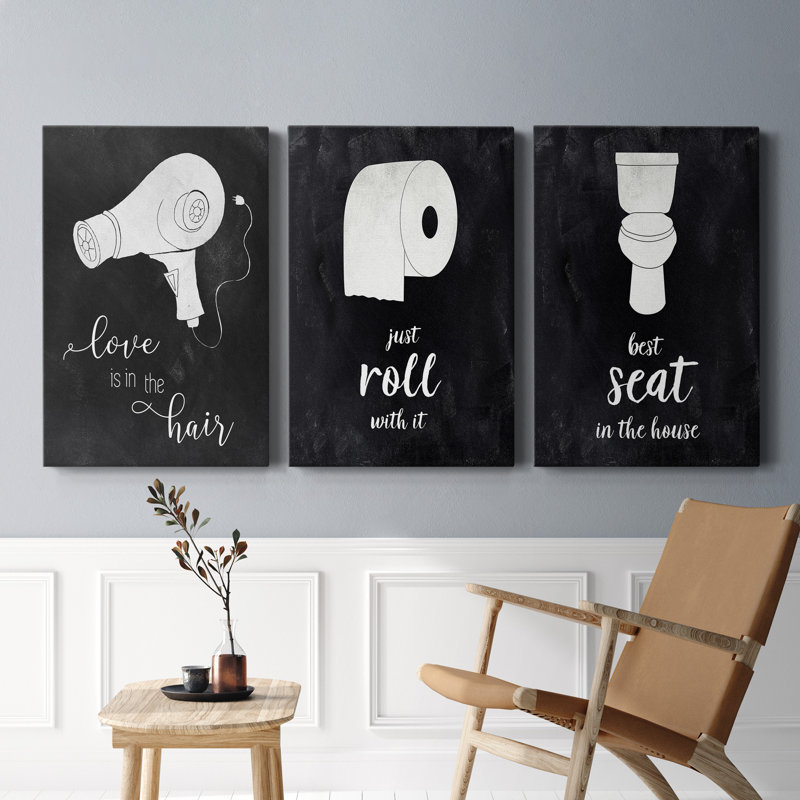 «Best Seat», ensemble de 3 impressions sur toile tendue, H 12 po x l 24 po x P 1 po
