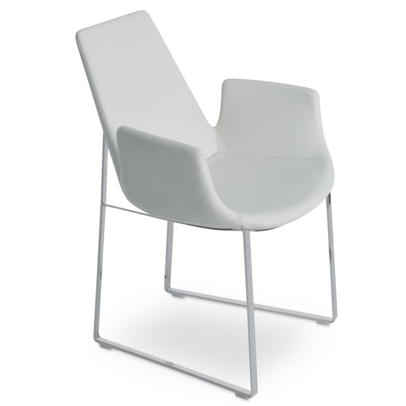 Fauteuil large de 22,5 po Eiffel, Cuirette blanche