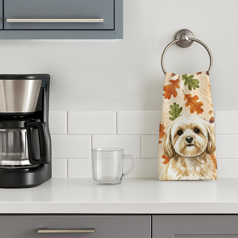 Serviette de cuisine crème Lhasa Apso Heirloom, Crème Lhassa Apso