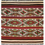One-of-a-Kind Hand-Knotted 1960s 3' x 3'2 Wool Area Rug in Red/Green/Ivory