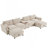 Modular Sectional Sofa With Movable Storage Ottoman And Console, U Shaped Couch-1326074287