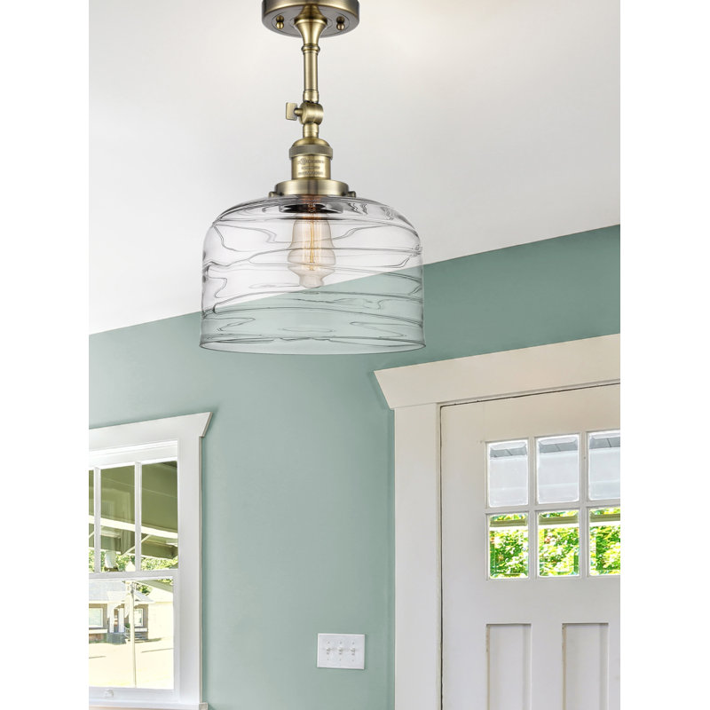 Plafonnier semi-encastré Areyana, Laiton antique, Ampoule non incluse