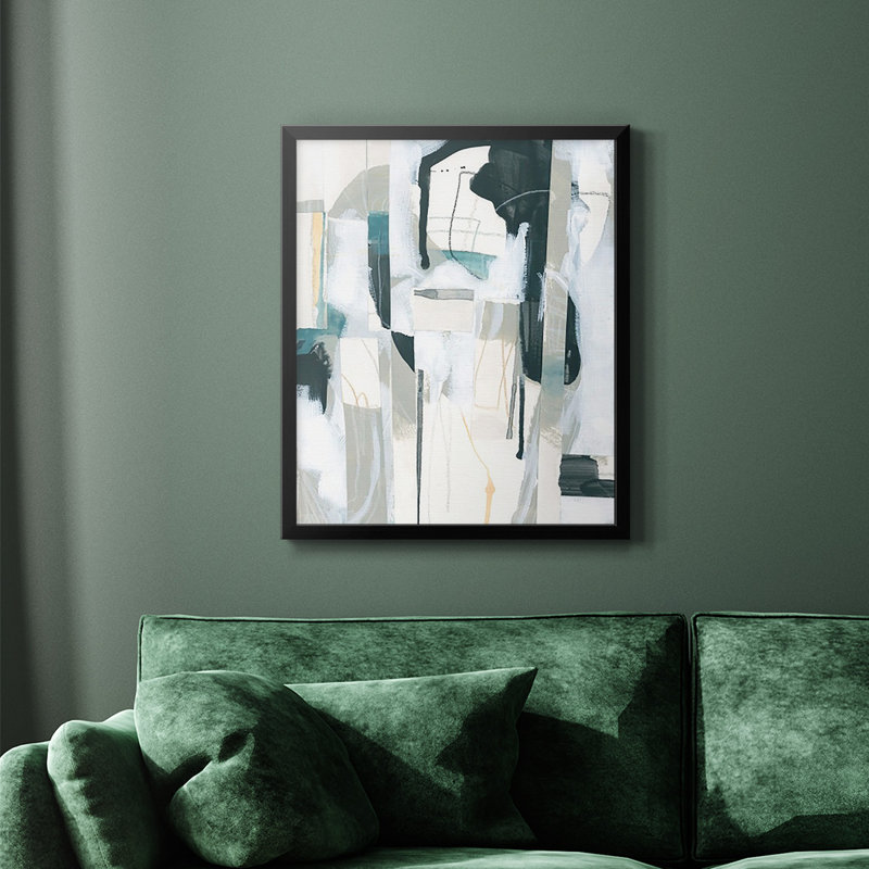Toile encadrée de qualité supérieure Sea Cavern Strata II - prête à être accrochée, Noir, H 24 po x l 20 po