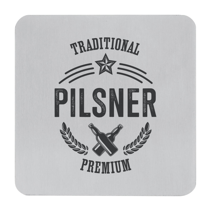 Stainless Steel Square 4 Piece Coaster Set