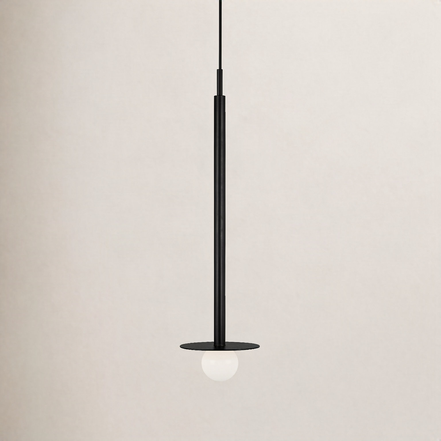 Allegra Dimmable Single Light Pendant, Midnight Black, 30" H x 8" W x 8" D