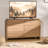 6-Drawer Dresser In Oak With Rounded Corners - 60 Inch TV Stand, 1.18In Engineered Wood, 100LB Capacity-96442186