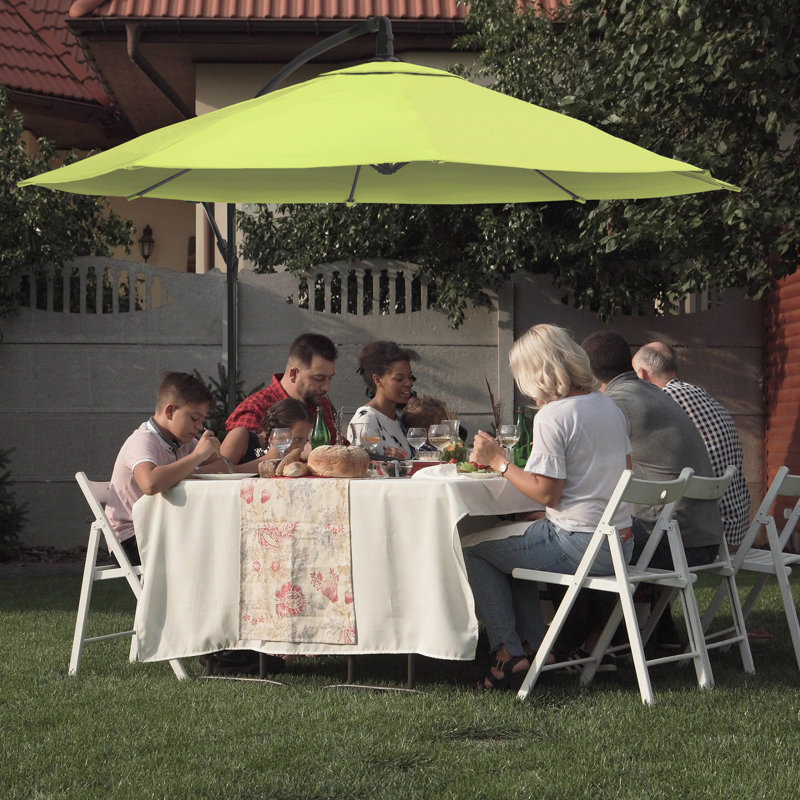 304.8cm Cantilever Parasol, Lime Green