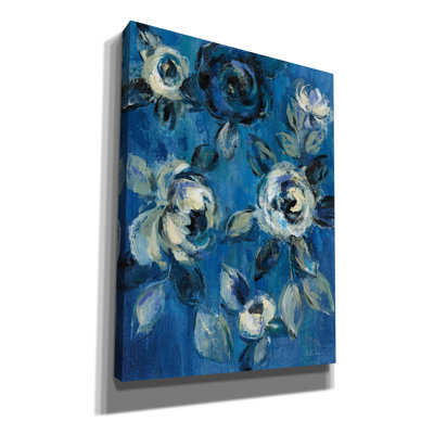 «Loose Flowers On Blue I» par Silvia Vassileva, art mural sur toile