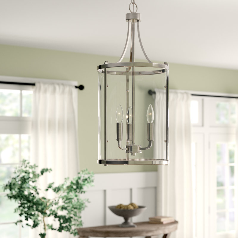 Cleveland 3-Light Chandelier, Nickel satiné