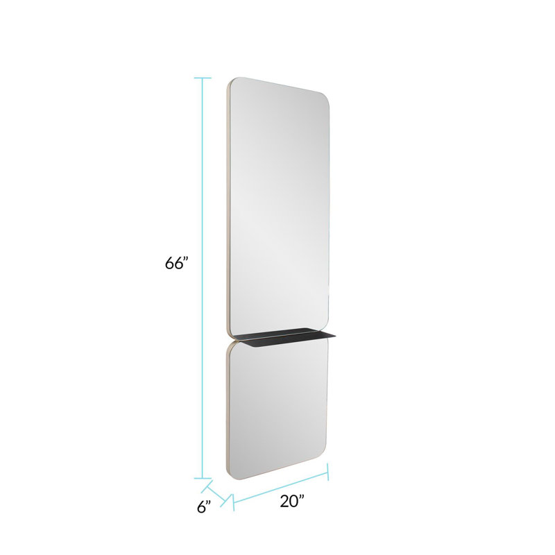 Gropius Modern Entryway Mirror with Shelf