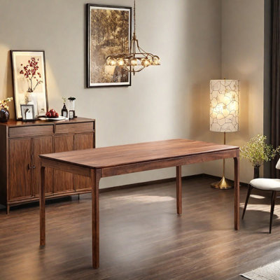 Simple Log Walnut Solid Wood Rectangular Table