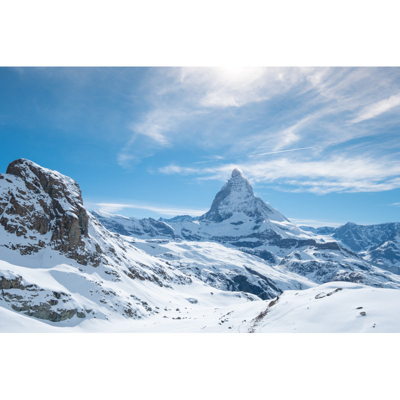 Scenic View On Snowy - Wrapped Canvas Print, 30cm H x 46cm W