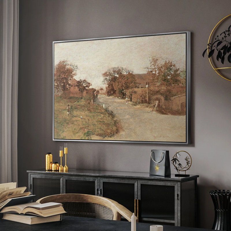 Animal rétro, 27" H x 41" W, Toile encadrée noyer flottant