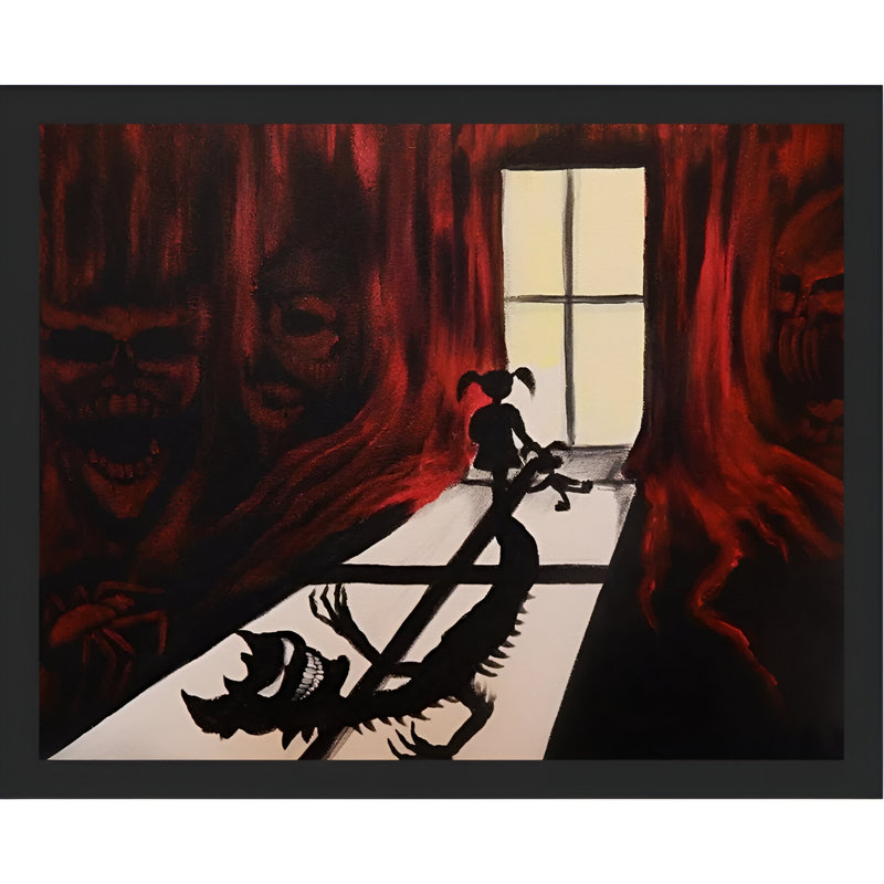 «Her Dark Mind», reproduction, H 26,5 po x l 34,5 po, Papier avec cadre noir, Pas de tapis
