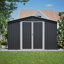 Grande remise de rangement extérieure en métal 10 pi x 10 pi - Cadre robuste et portes doubles verrouillables, remise de jardin toute saison pour la cour, la pelouse, les outils et l'équipement de patio, noir