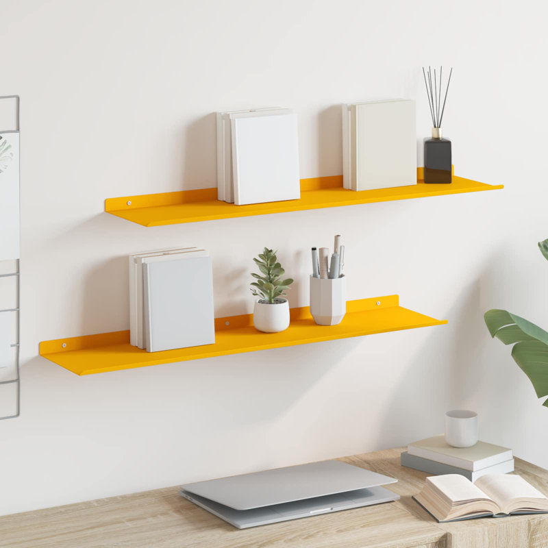 Steel Floating Shelf, Mustard Yellow