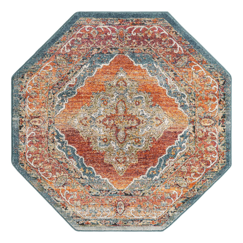 Tapis oriental rouille Alresford, Octogone 5 pi 1 po x 5 pi 1 po