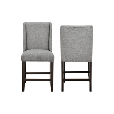Chaise d'appoint de comptoir rembourrée Antoiniece en gris
