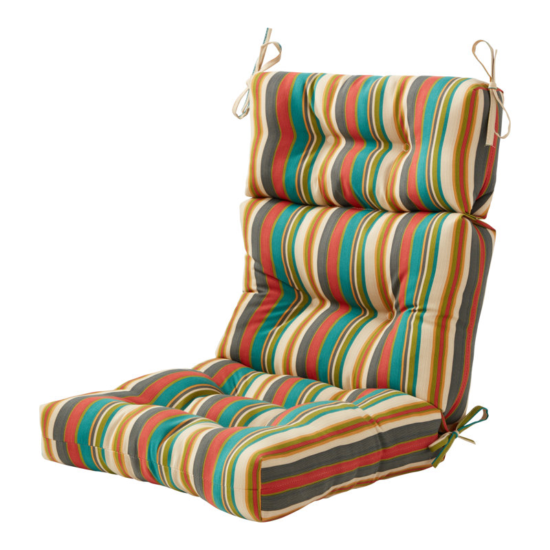 Lester Outdoor High Back Chair Cushion, Sunset Stripe, 2