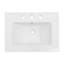 Lavabo rectangulaire simple avec trop-plein et 3 trous de robinet-120248602