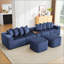 Canapé en U avec charge USB et sans fil, tableau de table basse et repose-pieds mobile, aucun assemblage requis-214706439